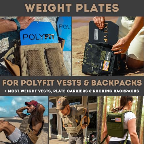 Polyfit Weight Vest Plates - Weighted Plates for Strength Training Vests - color: 19 LB (Gray) Pair