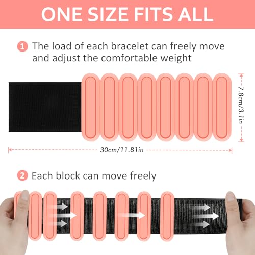Adjustable Wrist & Ankle Weights Set of 2(1Lbs Each), Premium Silicone Wearable Weight Bracelets, Fits for Yoga, Pilates, Home Gym Workout, Dance, Pool Exercises, Jogging, Cardio, Strength Training - color: Orange