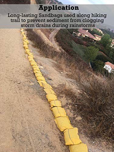 Sandbaggy - 14" x 26" Long-Lasting Sandbags - Yellow Color - Lasts 1-2 Yrs - Monofilament (Pack of 5) - size: Pack of 5