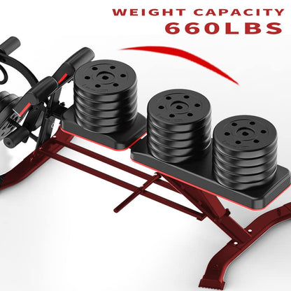 Utility Weight Bench with Leg Extension - Multi-Position Adjustable Bench for Strength Training, Dumbbell Exercise and Ab Workouts