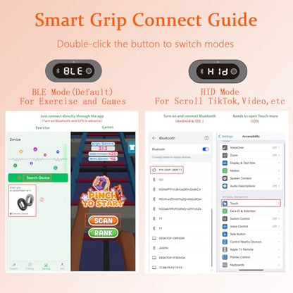 Smart Grip Strength Trainer with Bluetooth APP - Squeeze to Play Games & Scroll Video Hands-Free, Soft Silicone, Portable Hand Exercise for Strength, Stress Relief & Rehab - size: 50 LB