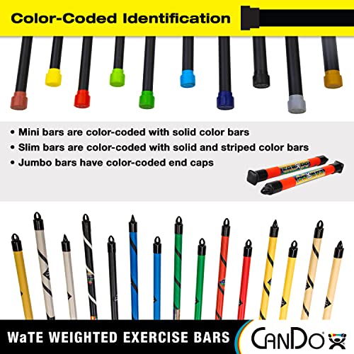 CanDo Slim WaTE Bar 1lb Tan, Total Body Workout Weighted Exercise Bar for Strength Training, Toning, and Physical Therapy - size: 1 Pound, style: Single
