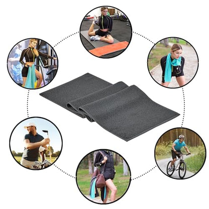 NUKURA 12’’ x 40’’ 100% Cotton Sweat Towel for Gym, Extra Soft & Durable, Ideal for Running, Walking, Yoga, Pickleball, Padel, Grey Neck Towels, 450 GSM - color: Dark Grey