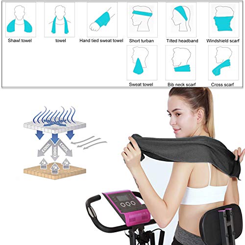 INNOLIFE 6 Pack Cooling Towels Breathable Ice Towel for Sports, Gym, Fitness, Running, Hiking, Yoga - Black - color: Black