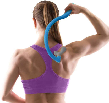 Portable Self Massage Tool - Portable Trigger Point Therapy for Back and Neck, 7.21*14in Lower Back Massager, Myofascial Release Tool & Deep Tissue Muscle Massage Stick, Shoulder Leg Feet Blue