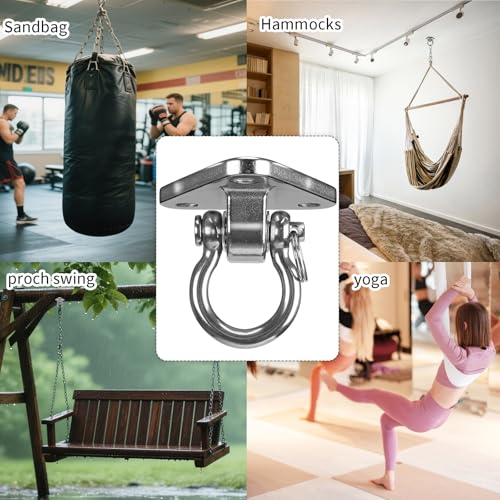 2 Bearing Swing Hangers Heavy Duty 304 Stainless Steel 1500LB Capacity 180°for Yoga Porch Swing Seat Sandbag, Gym