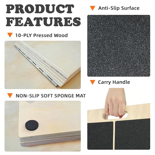 Portable Slant Board for Calf Stretching Squats Calf Stretcher Physical Therapy Equipment Adjustable Incline Board for Knees Ankle Heel Feet Leg