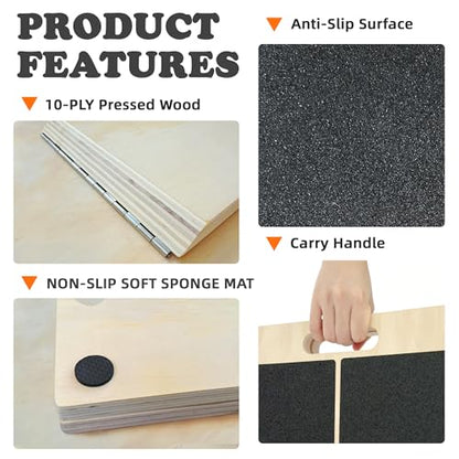 Portable Slant Board for Calf Stretching Squats Calf Stretcher Physical Therapy Equipment Adjustable Incline Board for Knees Ankle Heel Feet Leg