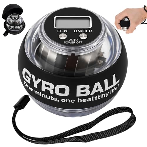 Wrist Power Gyro Ball with Counter, Curaball Torque Ball Hand Exerciser for Grip Strength Arm Trainer Chest Workout Equipment, Portable Resistance Trainer