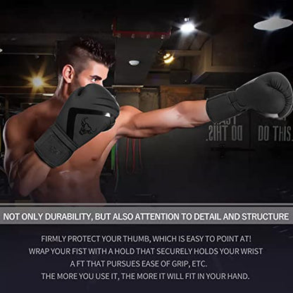 BEAST RAGE Boxing Gloves Muay Thai Kickboxing MMA Fight Bag Training Punch Hitting Workout Men Women Sparring Fitness Mitts Heavy Padded Martial Arts Sports