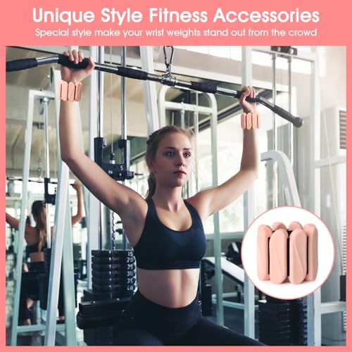 Wrist Weights, 2Pack Wearable Wrist Ankle Weights for Women & Men, Adjustable Arm and Leg Weights, Silicone Weighted Bangles for Walking Yoga Pilates Running Dance Gym 2lb - color: Meat Pink