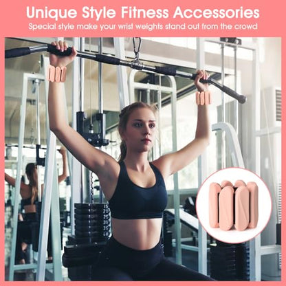 Wrist Weights, 2Pack Wearable Wrist Ankle Weights for Women & Men, Adjustable Arm and Leg Weights, Silicone Weighted Bangles for Walking Yoga Pilates Running Dance Gym 2lb - color: Meat Pink