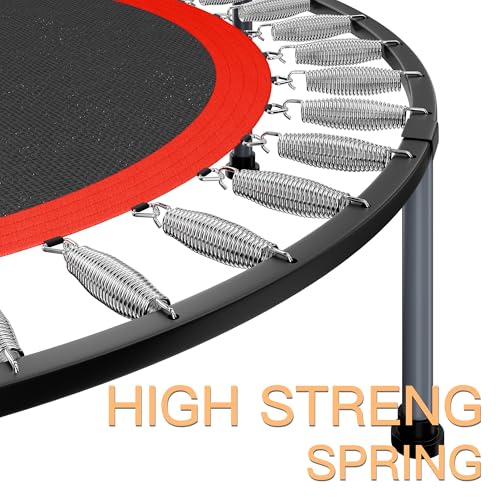 ALTLER 40"/48" Foldable Mini Fitness Rebounder with Adjustable Foam Handle, Max Load 330/440 lbs, Indoor Cardio Exercise Rebounder for Adults - size: 48 IN
