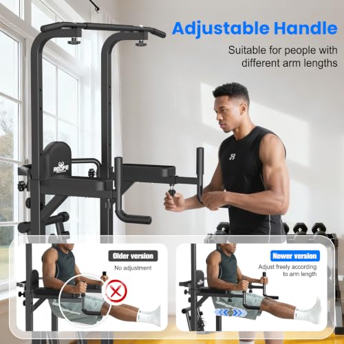 RELIFE REBUILD YOUR LIFE Pull Up Bar Free Standing Power Tower for Home Gym - color: Black-01
