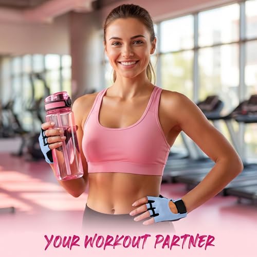 Workout Gloves for Women Lightweight Sweat-Wicking Breathable Gym Gloves with Silicone Grip, Padded Palm for Light Training Dumbbells, Cycling, Yoga, Pilates, Everyday Fitness