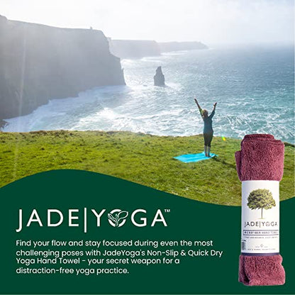 JadeYoga Non-Slip & Quick Dry Yoga Hand Towel - Microfiber Workout Towel, Super Absorbent Sweat Towel, Lightweight Gym Towel with Great Grip, Yoga Towel for Men & Women - Raspberry (14" x 24") - color: Raspberry