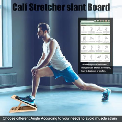 Slant Board for Calf Stretching, 4 Position Adjustable Incline Board for Calf Stretcher, Calf & Hamstring Flexibility, Non-Slip Surface, 350 lbs Balance Board for Home, Gym, Office