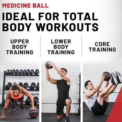 Lifeline Fitness Medicine Ball - Total Body Strength and Stability Training - Non-Slip, Light Bounce - Textured Surface - Durable - Home Gym Exercise Equipment - style: 4LB