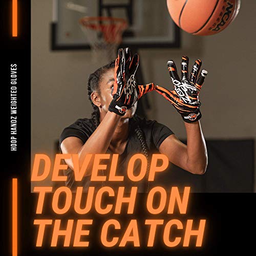 HOOPSKING Hoop Handz Basketball Weighted Training Gloves (Anti-Grip), Over 3 lbs. Per Pair, More Powerful Dribbling