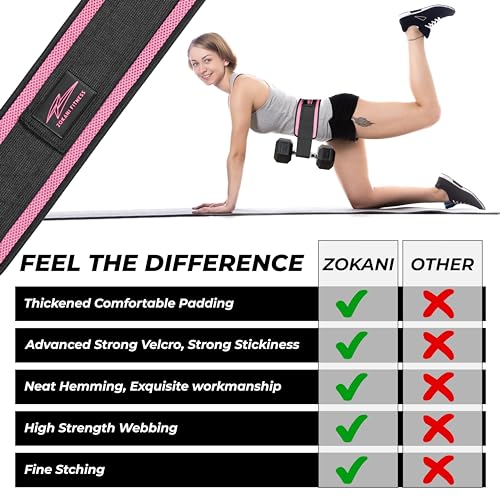 Hip Thrust Belt - Heavy duty, Comfortable, Adjustable Glute Trainer with Anti-Slip Pads. Ideal for Home Workouts with Dumbbells, Kettlebells, Plates. Extra Padding for Gym and Home Fitness hold up to 600 lbs - Baby Pink