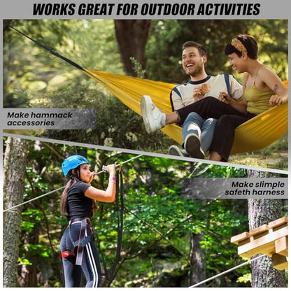 18MM Nylon Climbing Slings Runners 23 kN Strong Webbing Straps for Rock Climbing, Rappelling, Swing, Yoga Hammock etc - color: 2PCS Black, size: 24inch/60cm