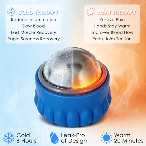 Massage Ice Roller Ball - Cold & Heat Therapy Roller for Deep Tissue Massage Pain Relief, Plantar Fasciitis Roller (Set of Two) - color: Set of 2