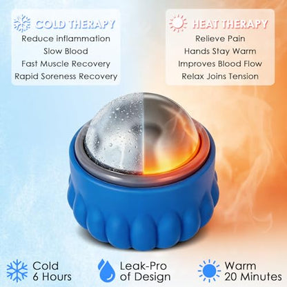 Massage Ice Roller Ball - Cold & Heat Therapy Roller for Deep Tissue Massage Pain Relief, Plantar Fasciitis Roller (Set of Two) - color: Set of 2