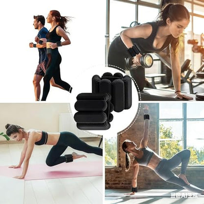 Wrist Ankle Weights for Women Men, Adjustable Wearable Silicone Arm Weights Leg Weights Strength Training for Home Gym Workout, Running, Yoga,Exercise,Strength Training, Set of 2 /1LB Each