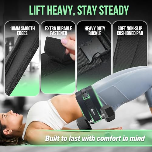 Premium Hip Thrust Belt for Dumbbells Heavy, Hip Thrust Band for Weights, Glutes, Booty Belt Ideal for Workout, Weighted Belt for Women, Dumbbell Strap for Hip Thruster, Waist Weight Belt