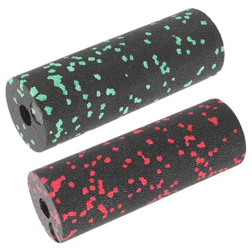 2pcs Compact Foam Roller Set, Hollow Lightweight Muscle Roller for Back Body Massage, Portable Fitness Massage Cylinder for Travel and Personal Muscle Relaxation (Green Red)