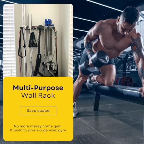 Anchor Gym Resistance Band Storage Rack - Gym Rack Organizer for Ropes, Straps & Small Dumbbells - (L-17 Inches) - (Screws Included)
