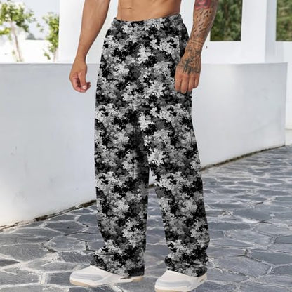 Graphic Print Pants for Men Elastic Waisted Wide Leg Baggy Sweatpants Joggers Loose Fit Streetwear Pants with Pockets - color: Style19, size: Large