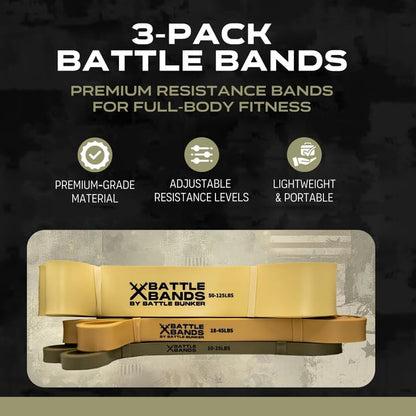 Battle Bunker Resistance Bands for Working Out - Heavy Duty Pull-Up Assist