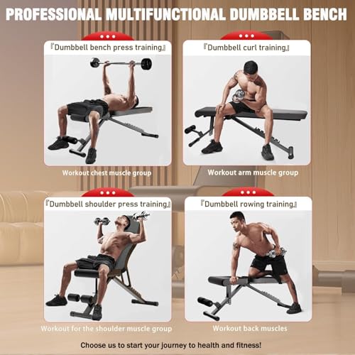 ALSO GO Adjustable Workout Bench for Home Gym, Strength Training Bench