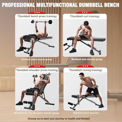 ALSO GO Adjustable Workout Bench for Home Gym, Strength Training Bench