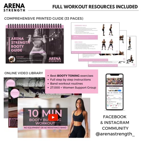Fabric Booty Bands - Fabric Exercise Bands for Legs and Butt | Fabric Resistance Bands | Hip Resistance Bands with Workout Guide and Carry Case