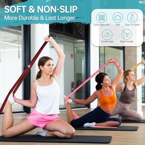 Yoga Exercise Adjustable Straps 8FT with Durable D-Ring for Pilates & Gym Workouts | Hold Poses, Stretch, Improve Flexibility & Maintain Balance - color: Mixed color B