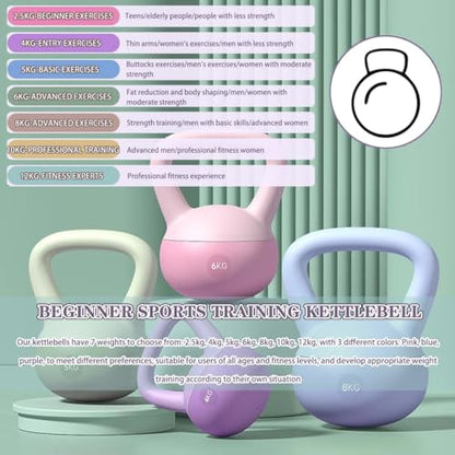 Kettlebell Weights Beginner Sports Training Kettlebell, Gym Body Shaping And Weight Loss Soft Kettle Bells, Exercise Equipment For Men And Women(Pink-4kg) - color: Pink-4kg