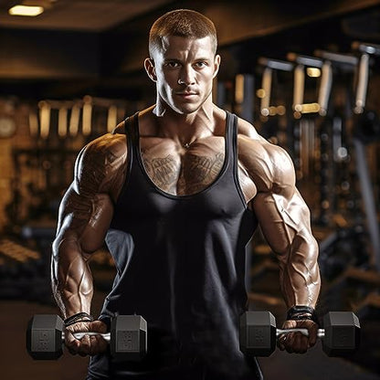 GRETERST Hex Dumbbells Set Rubber Coated Hand Weights Exercise & Fitness for Home Gym Workouts Weight Strength Training, Set of 2, Black, 35LB