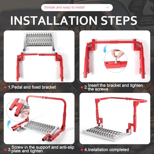 Heavy Duty Folding Tire Step for Truck SUV RV, Adjustable Tire Mounted Step
