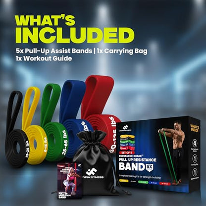 Utopia Fitness Pull Up Bands, Pull Up Resistance Bands Set of 5, Heavy Duty Pull Up Assistance Bands 8-125 lbs, Resistance Bands for Working Out, Strength Training, Physical Therapy for Men & Women