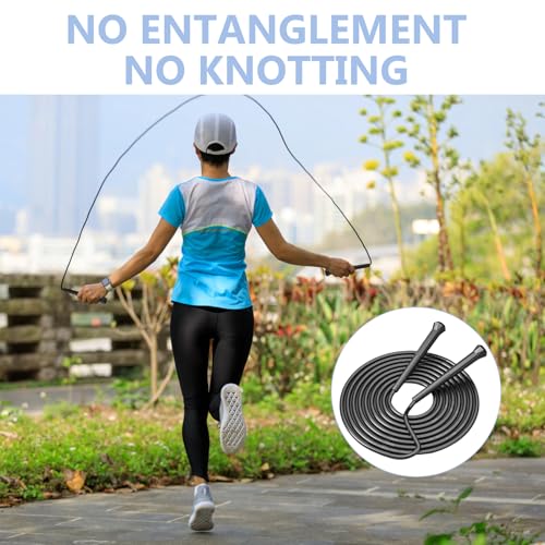 10 ft Speed Jump Rope with Handle, Adjustable Skipping Rope for Men Women, 3 oz Ultra-light Professional Fitness Boxing Cross Fit Exercises Gym Cardio Endurance Training Lovers (Black)