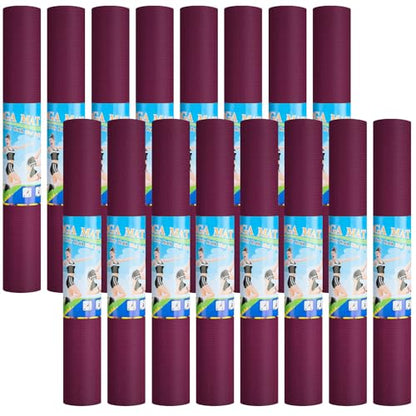 Funtery 3 mm Thin Yoga Mats Bulk, 68 x 24 in - color: Boysenberry