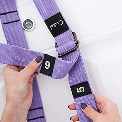 Yoga Stretching Strap, Adjustable Height Leg Stretcher Waist Back Stretch Band Aerial Yoga, Anti-gravity Inversion Exercises Door Flexibility Tensile Trainer for Rehab Pilates Dance Splits (Purple)