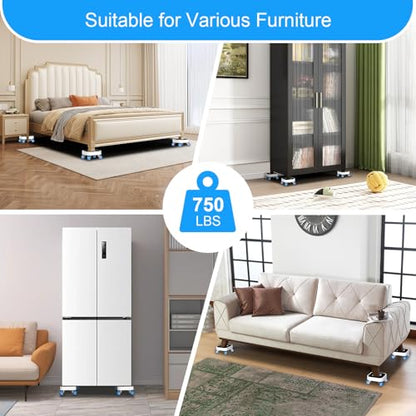 New Upgrade Furniture Sliders, Furniture Movers with Wheels and Furniture Movers Sliders for Carpets and Hardwood Floor