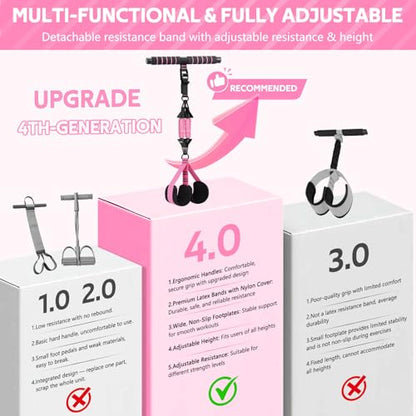2026 Upgraded Pedal Resistance Bands with Handles, 14-in-1 Multifunction Exercise Bands & Pilates Kit Fitness Equipment Set for Core/ABS, Slimming Training & Physical Therapy