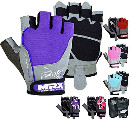 MRX BOXING & FITNESS Weight Lifting/Exercise Grip Gloves for Women, Great for Workouts, Weight Training and More, Pro Series - color: Purple, size: Medium