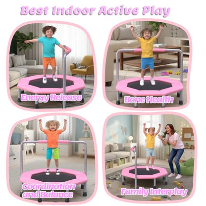 36 Inch Kids Trampoline for Toddlers Ages 1-3,Mini Indoor/Outdoor Trampoline with Gap-Free Spring Design - Safe Bounce Jumping Toy
