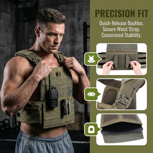 Adjustable Weighted Vest for Men & Women – Fitness Workout Vest with Removable Weights, Breathable Mesh, Secure Adjustable Straps for Running, Walking & Strength Training