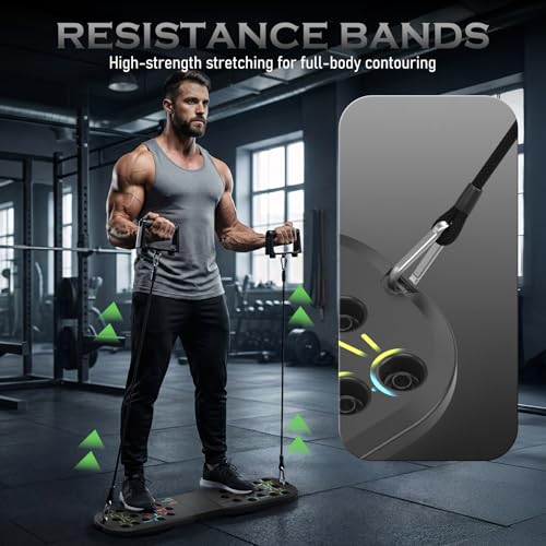Push Up Board Fitness, Workout Home Gym Equipment, 20 in 1 Exercise Pushup Bar Handles for Floor, Strength Training Equipment for Men